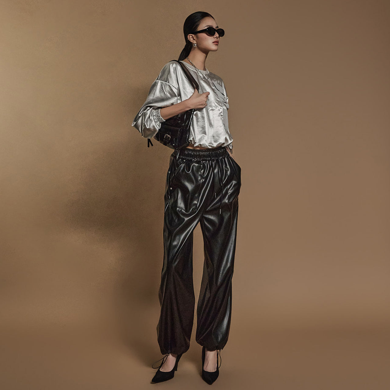 P3295 Leather Multi-way Pants