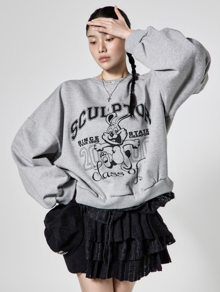 E4126 Lettering Fleece Sweatshirts