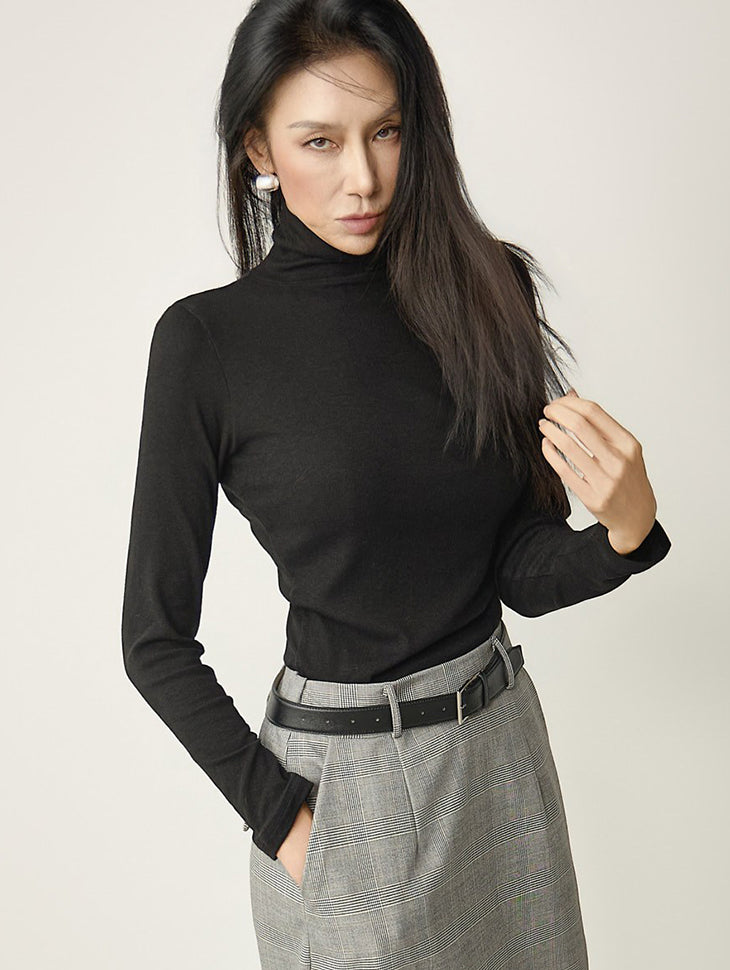 E4399 Wool Turtleneck Top