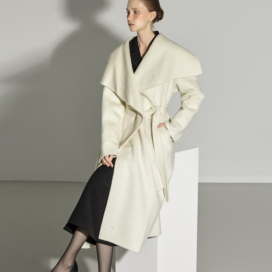 J2920 Wool Wide Collar Coat