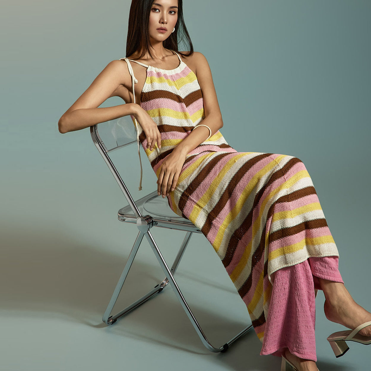 P3598 皱褶喇叭裤