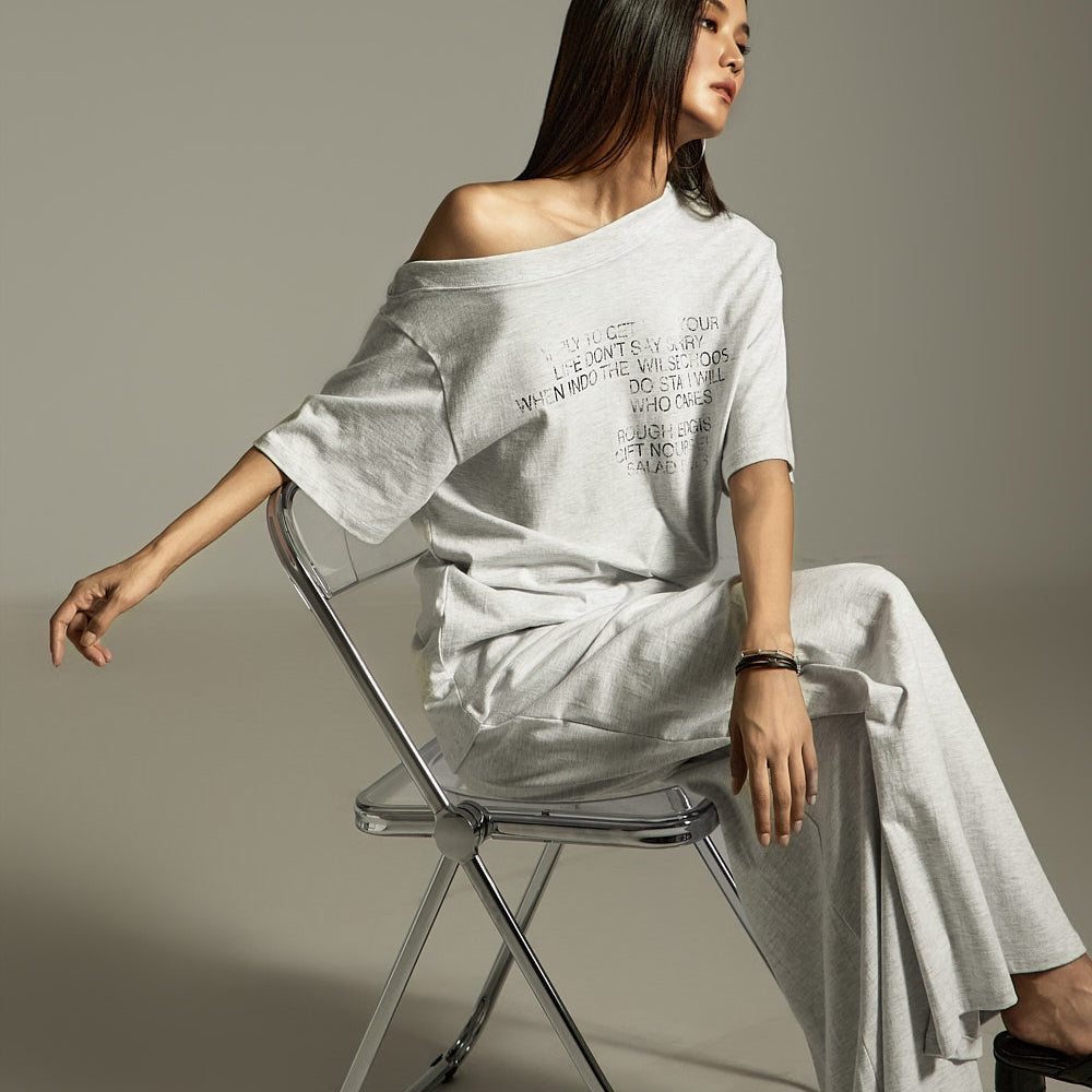 E3902 不平衡露肩上衣