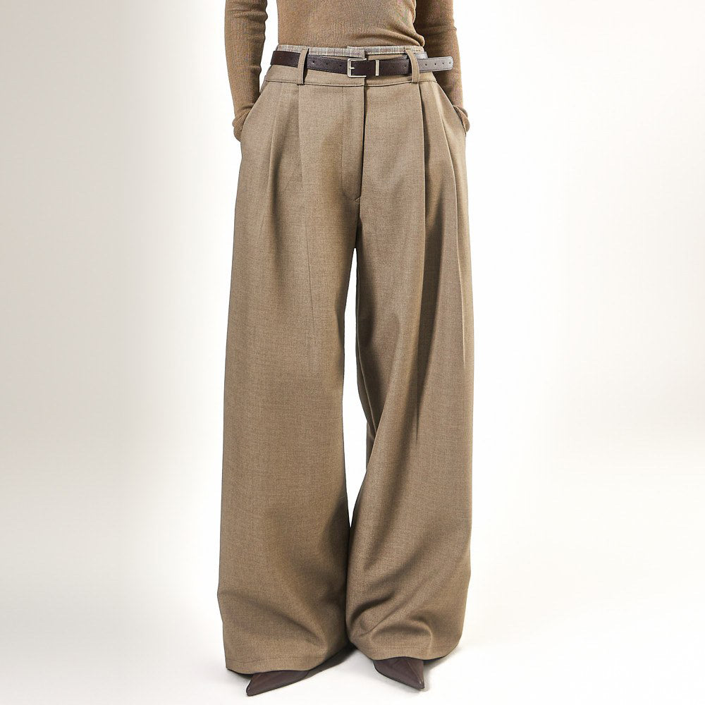 P3953 Double-Pleat Wide Slacks