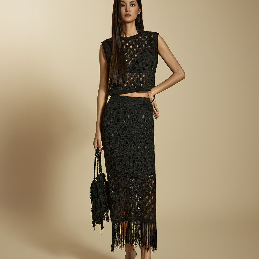 D5332 Knit Tassel Two-Piece