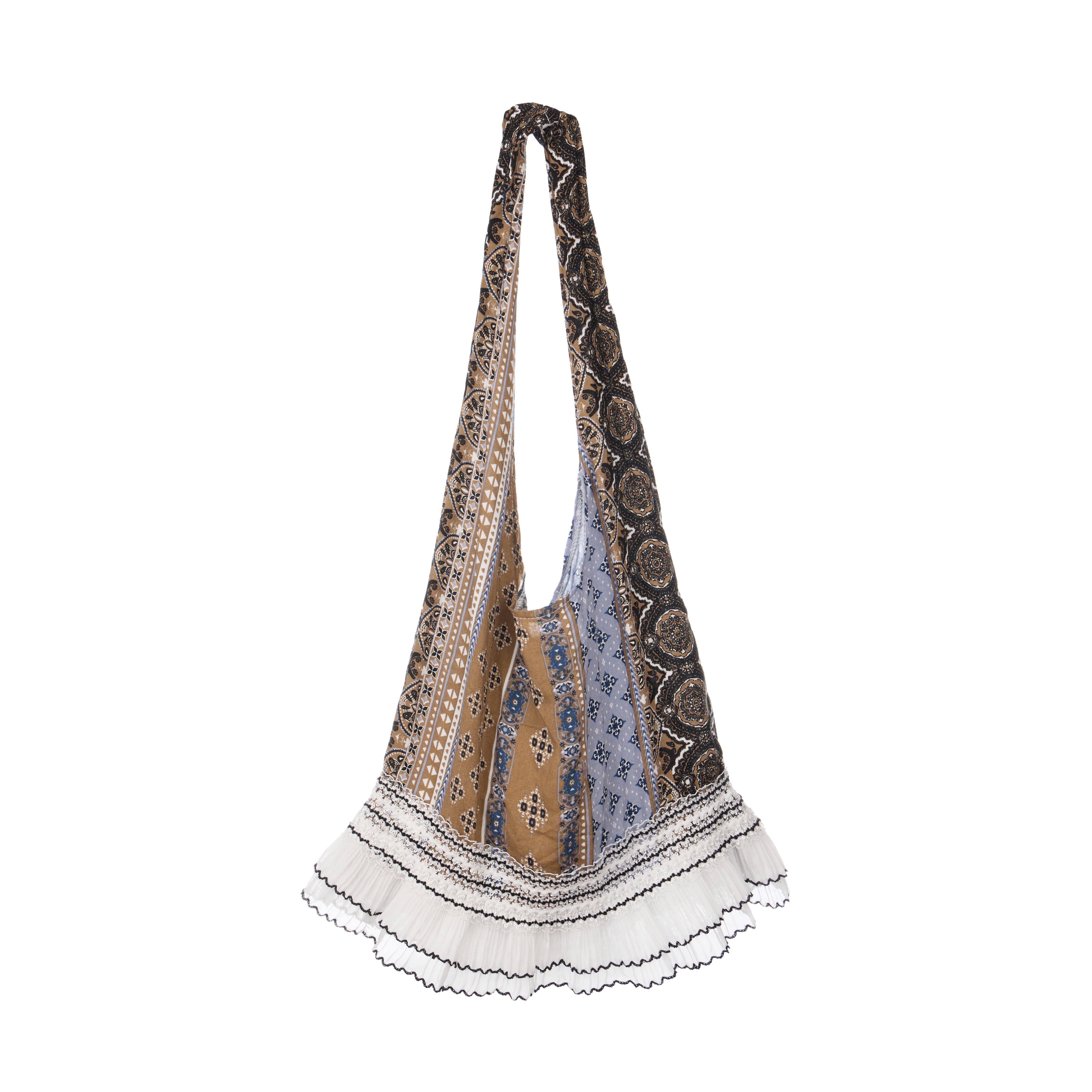 A-1744 pattern frill canvas bag