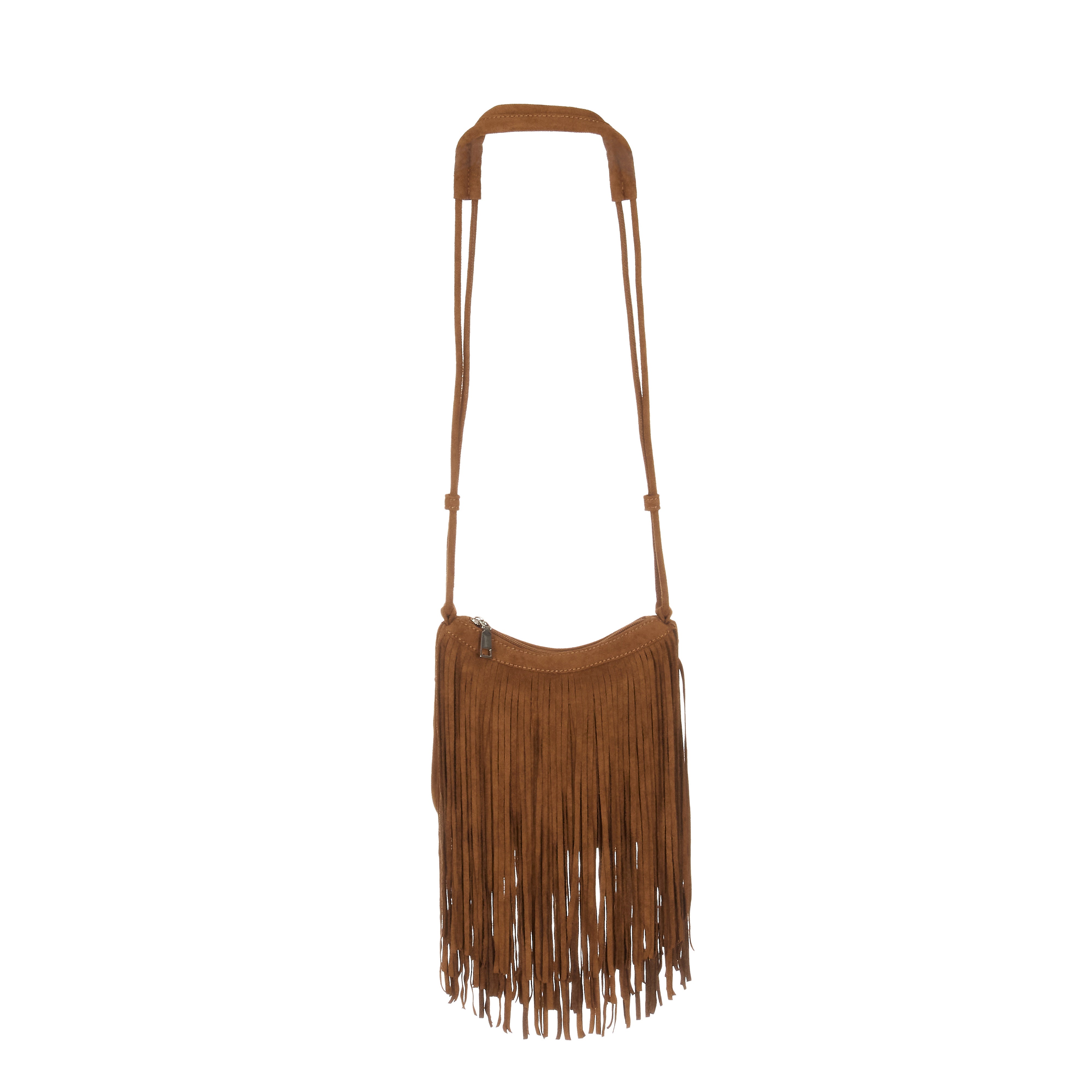 A-1753 Fringe Suede Crossbody Bag
