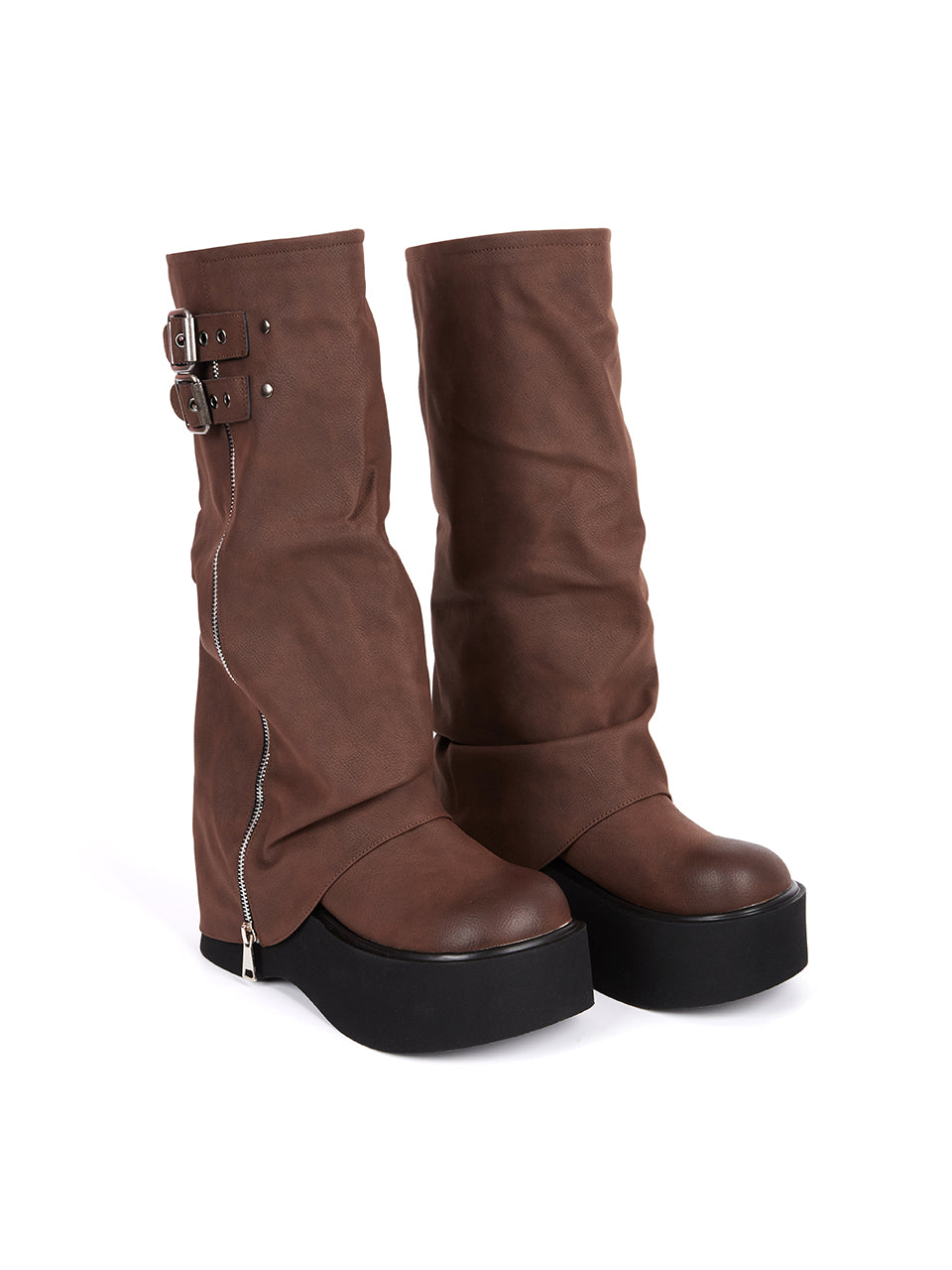 AR-3338 Fold Over Platform Long Boots