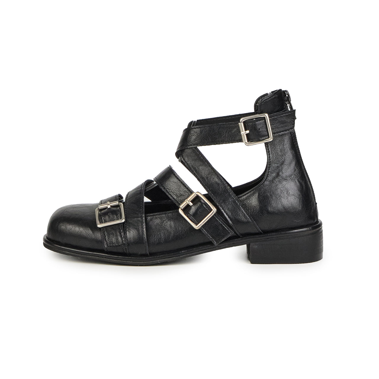 AR-3509 Strap Buckle Ankle Loafers