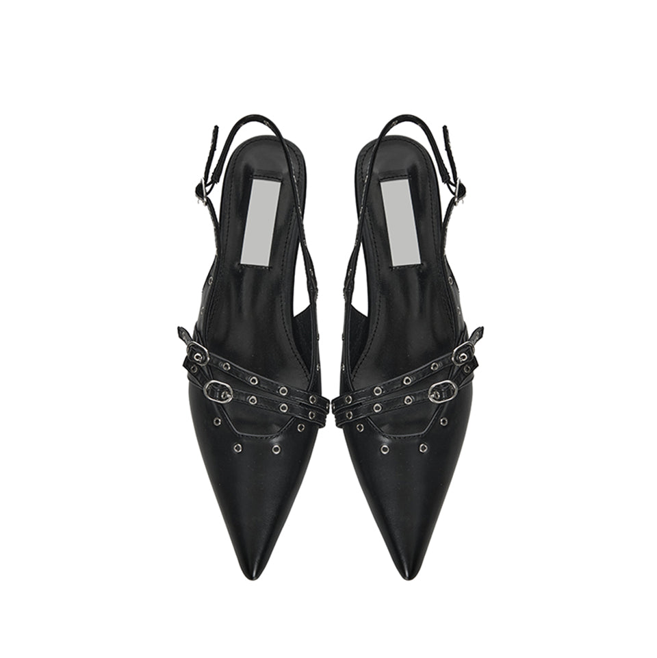 AR-3549 Studded Strap Mid-Heel Slingback