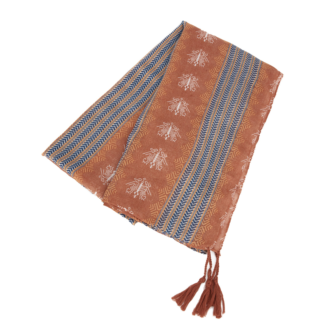AS-1674 Patterned Tassel Scarf