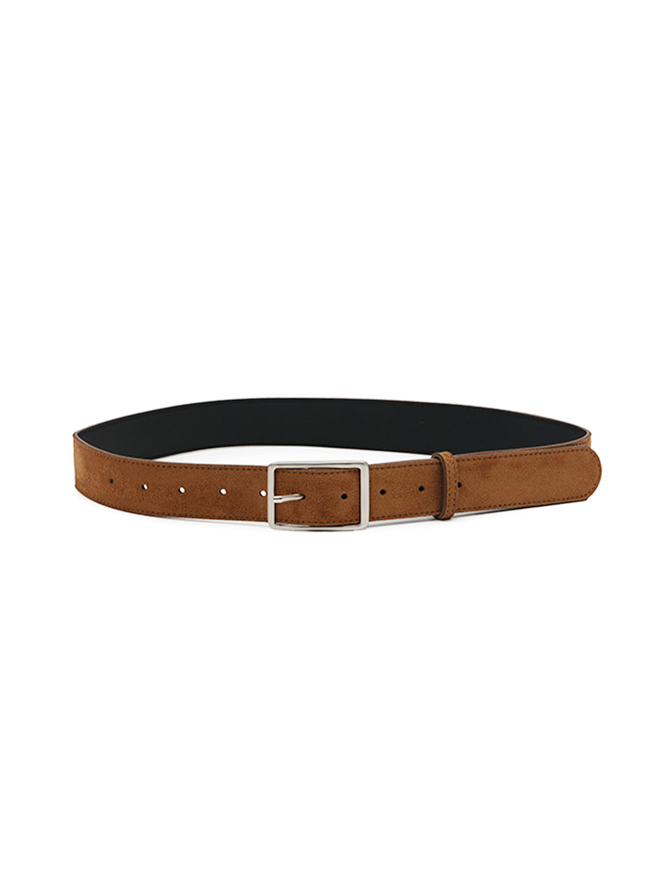 AT-601 Suede Silver Buckle Belt