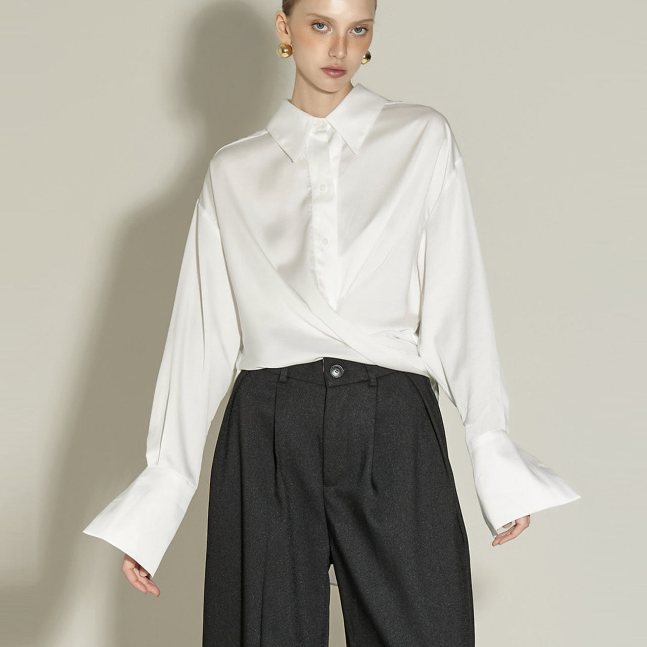 B2882 缎纹扭纹衬衫