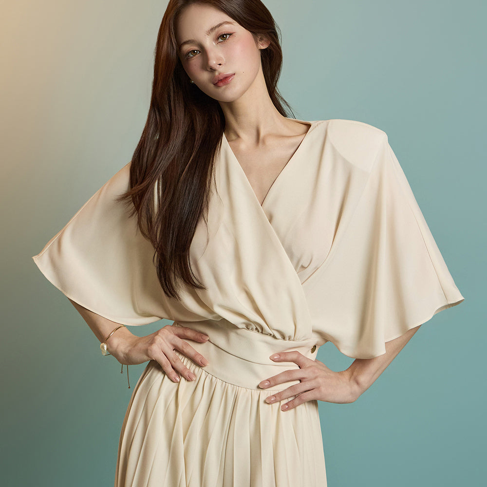 B3068 ラップシャーリングブラウス