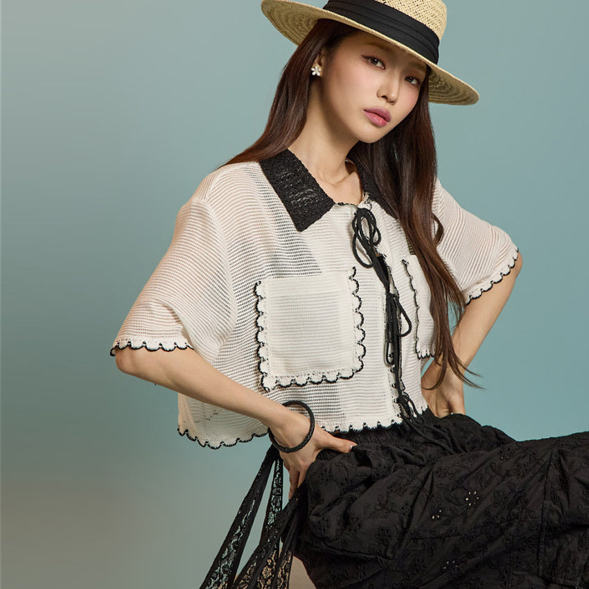 B3080 リボンブラウス