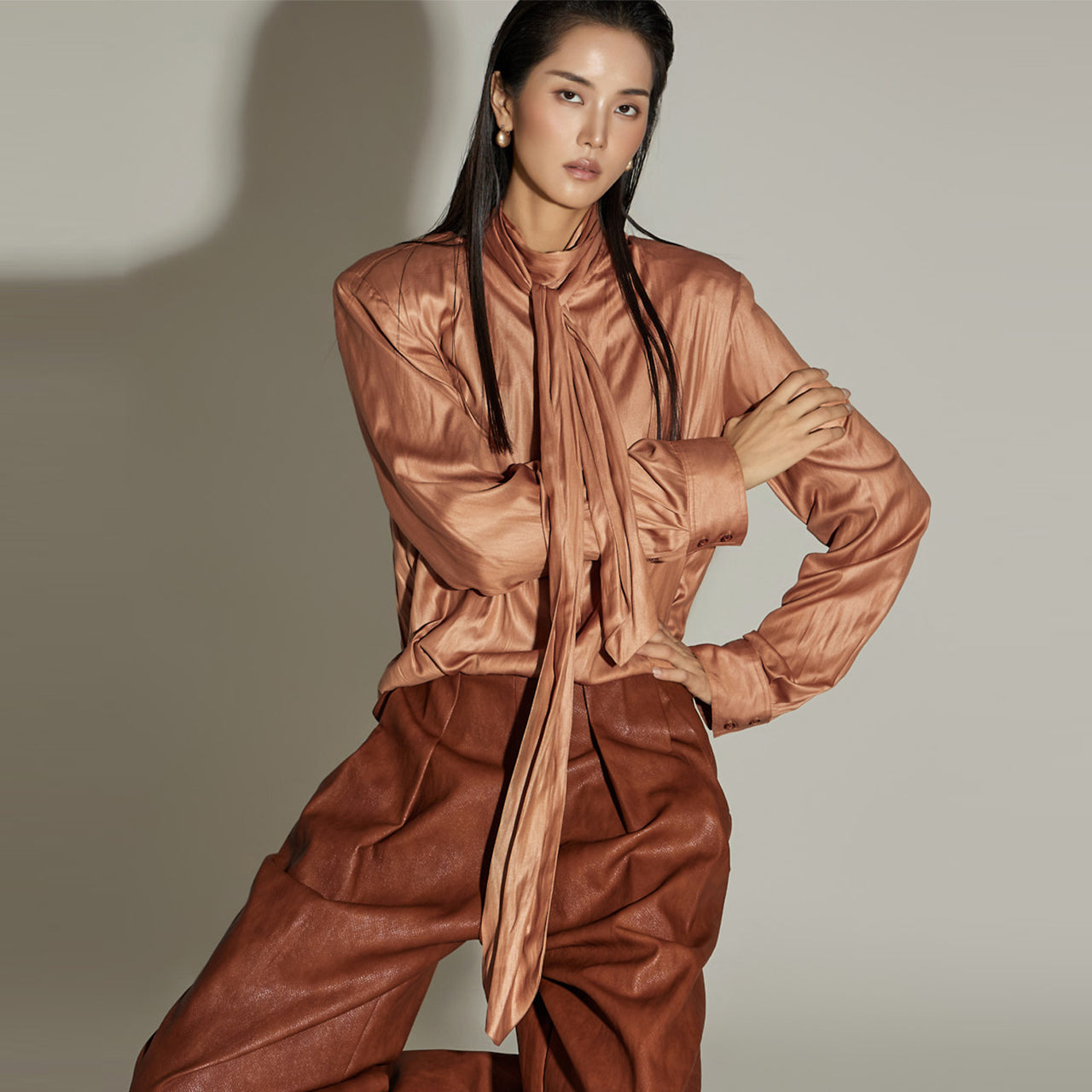 B3135 Blouse with Scarf