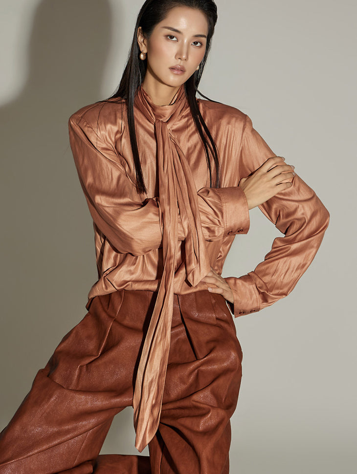 B3135 Blouse with Scarf