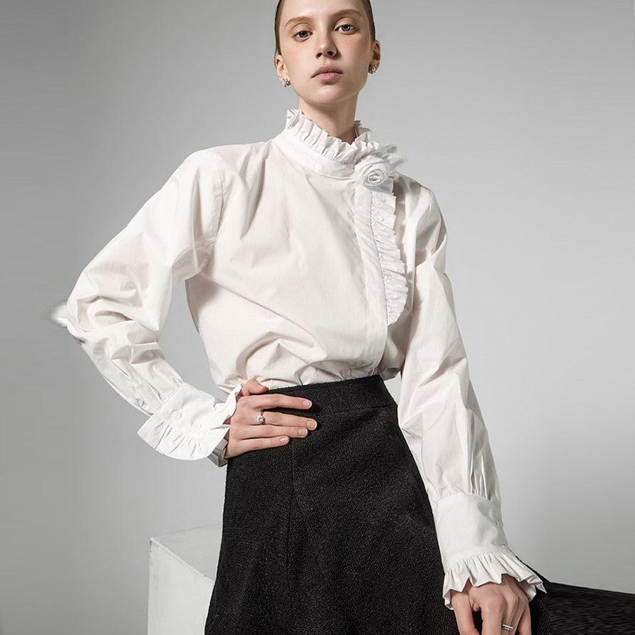 B3167 Corsage Frill Blouse