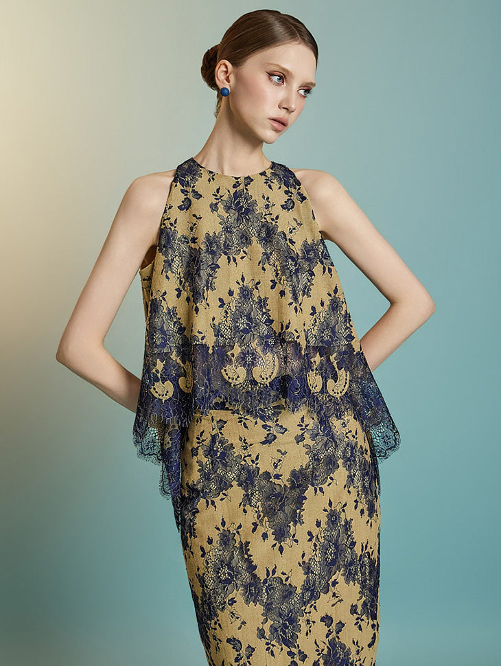 B9185 フローラルレースブラウス