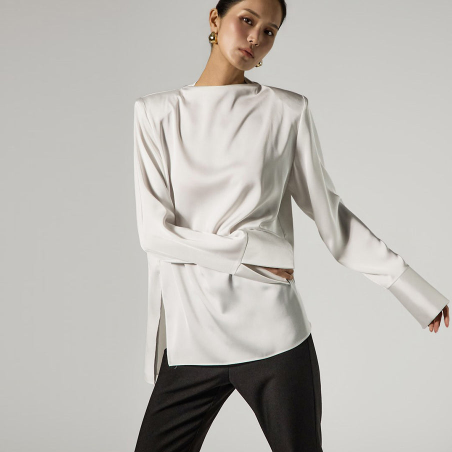 B9204 Neck Drap Blouse