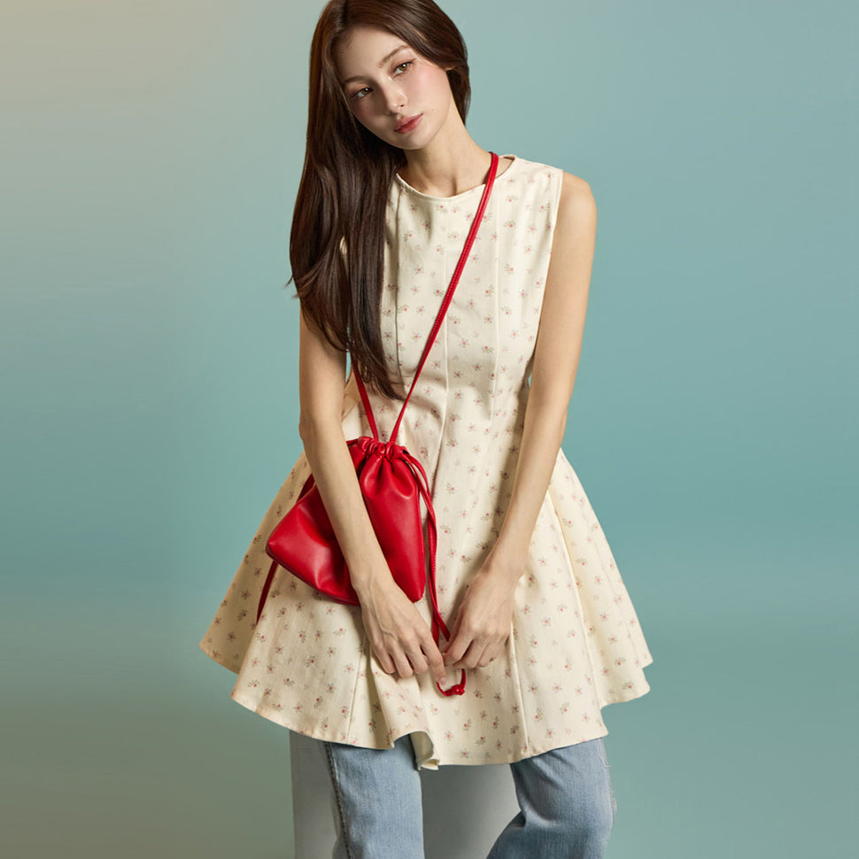 D5250 花柄ミニドレス