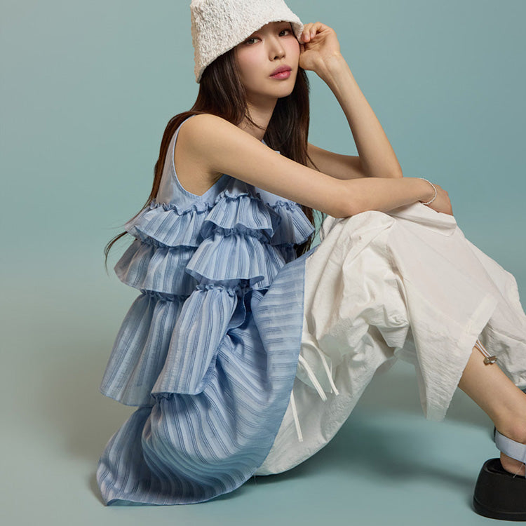 D5251 フリルミニドレス