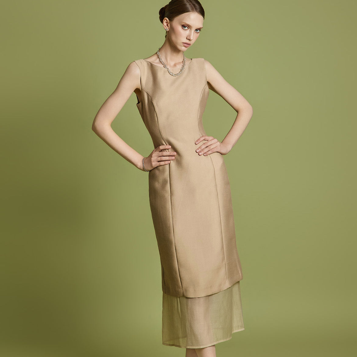 D5316 シフォンレイヤードドレス