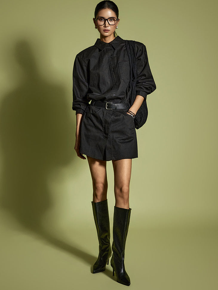 D5358 Wrap Shirt Dress