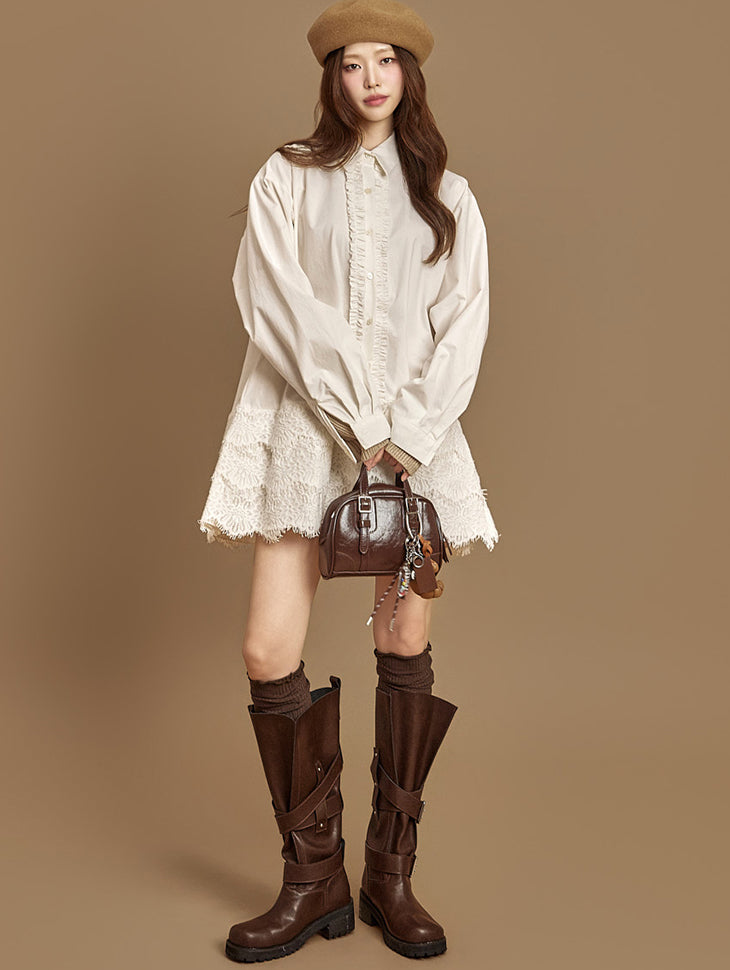 D5401 Lace Shirts Dress