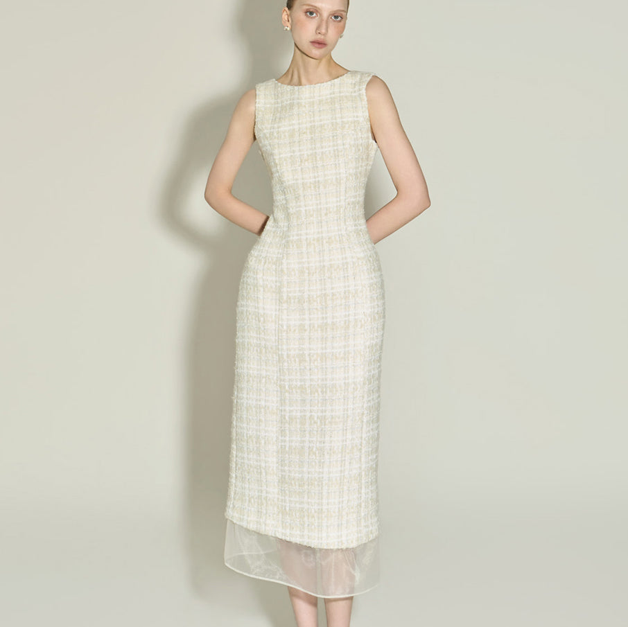 D5448 Wool Tweed Dress