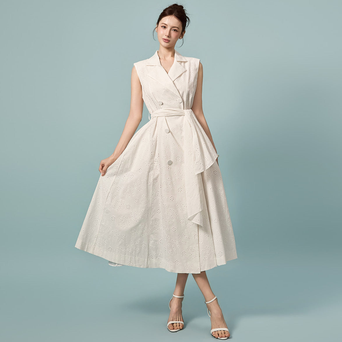 D5599 ベルテッドドレス
