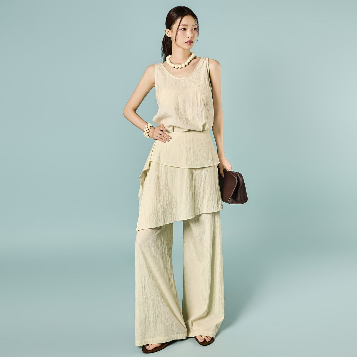 D5624 Asymmetrical Layered Two-Piece Set