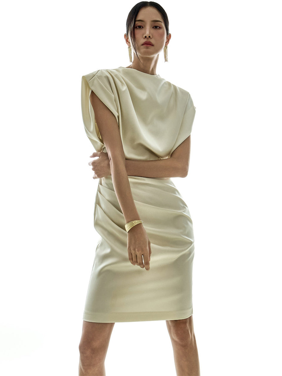 D9570 Drape Mini Dress