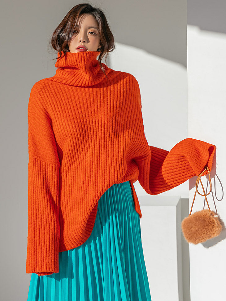 E2629 Ribbed Turtleneck Knit