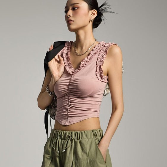 E3795 Frill Sleeveless Top