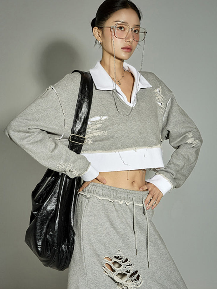 E3972 Collar Sweatshirts