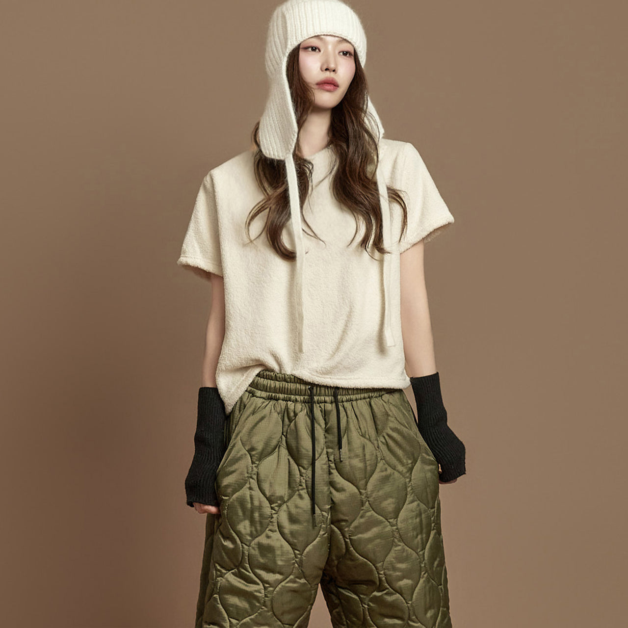 E4057 Boucle Short Sleeve Tops