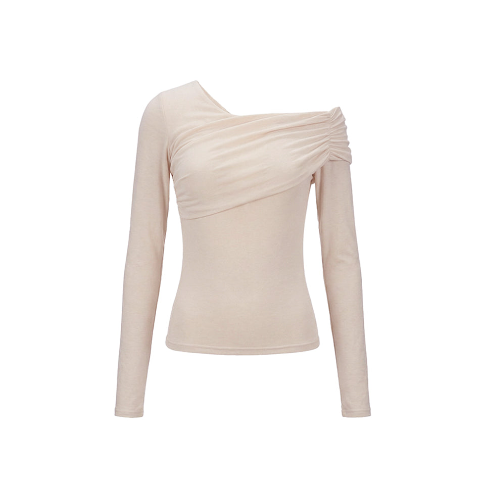 E4104 Shirred Off-Shoulder Top
