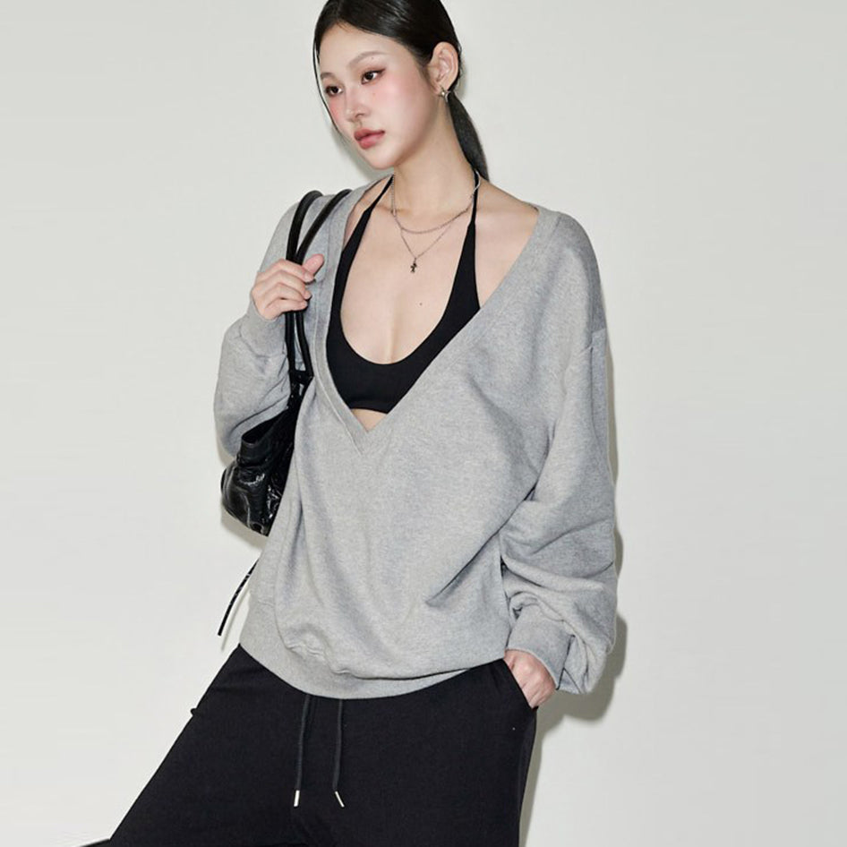 E4376 Deep V-Neck Sweatshirts