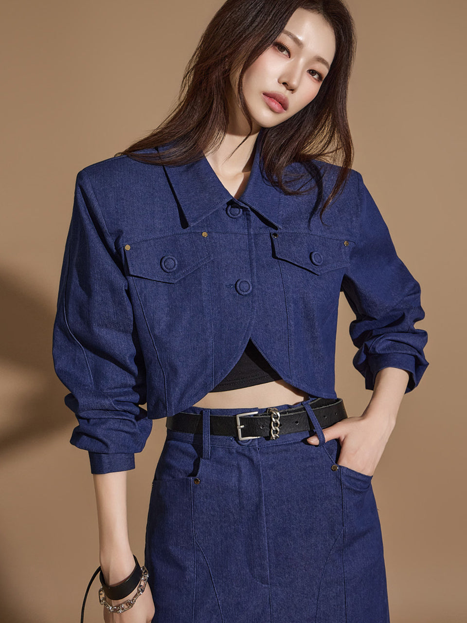 J2357 Denim Bolero Jacket