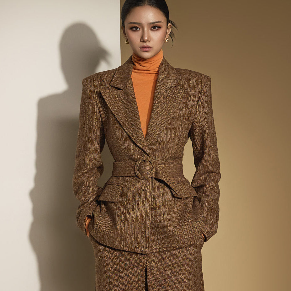 J2626 Wool Jacket With Belt