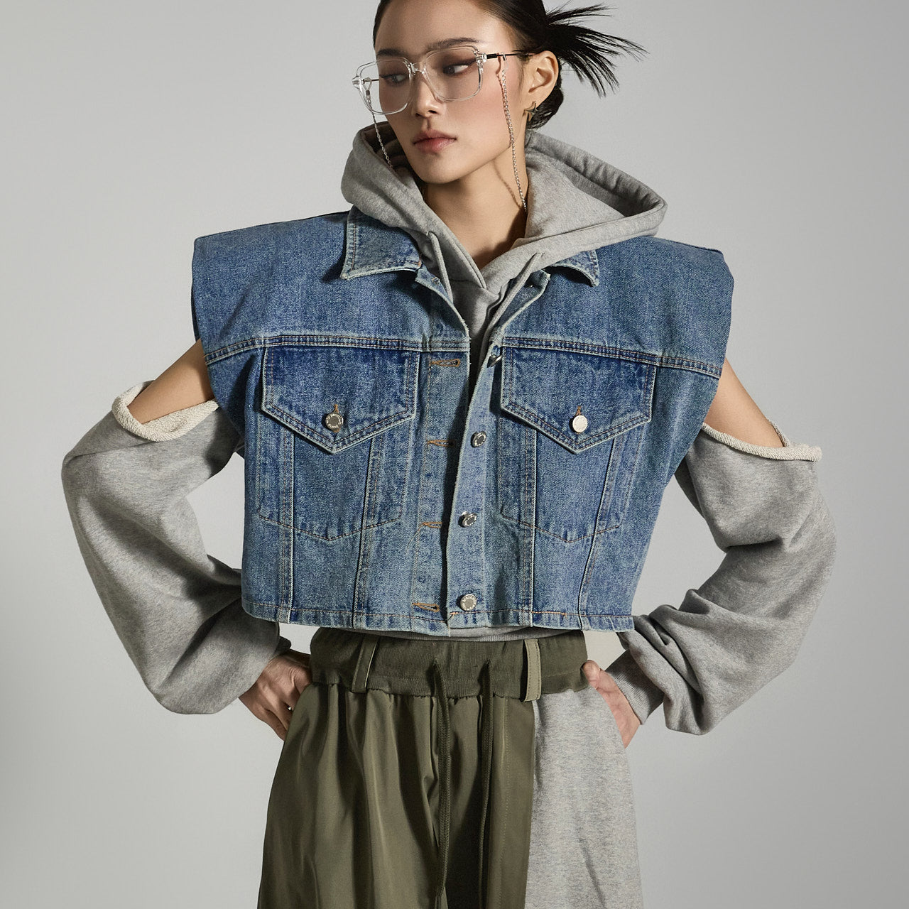 J2667 Denim Shoulder Pad Vest