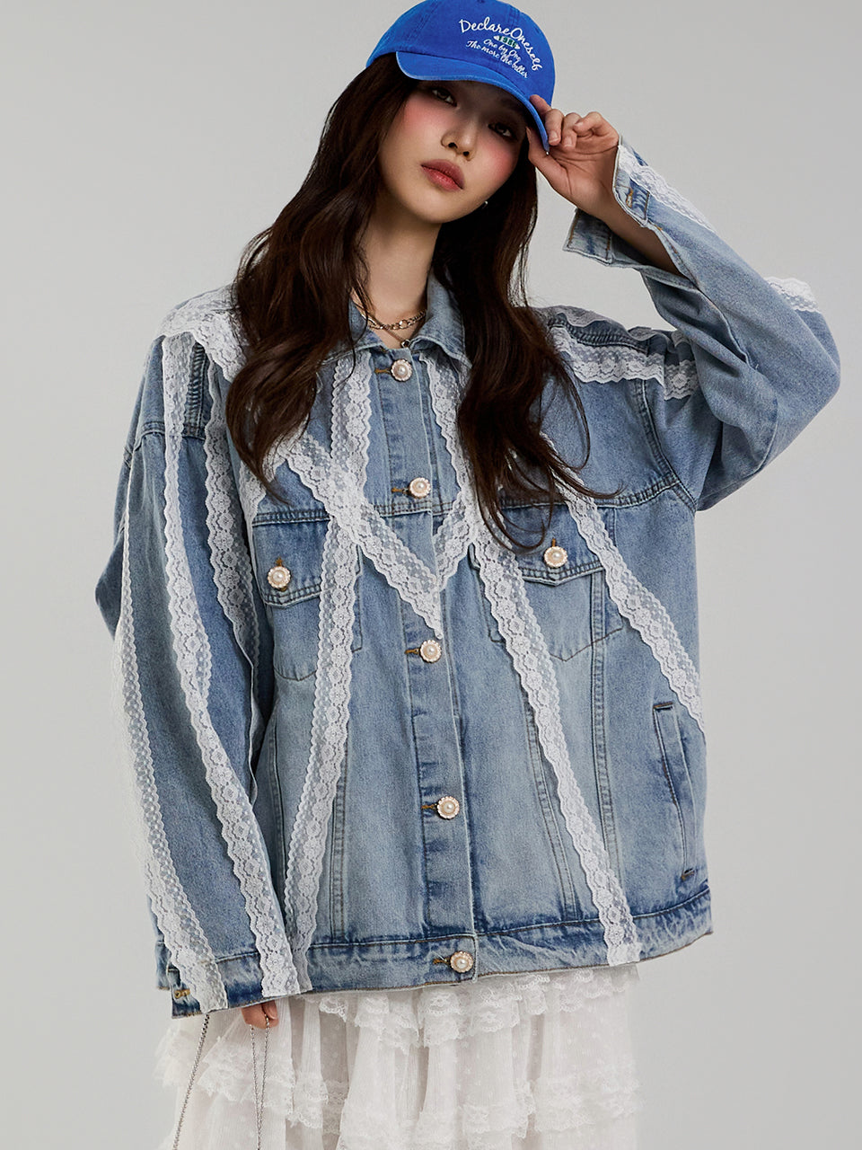 J2696 Lace Denim Jacket