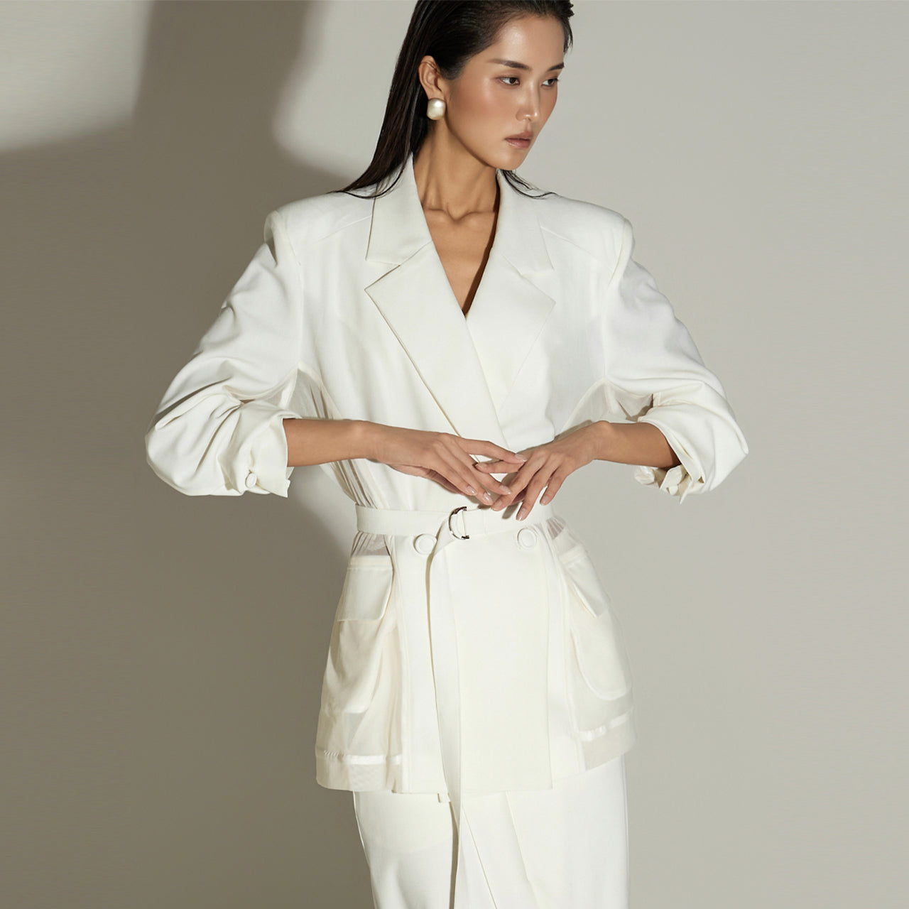 J2729 Sheer Jacket with Belt