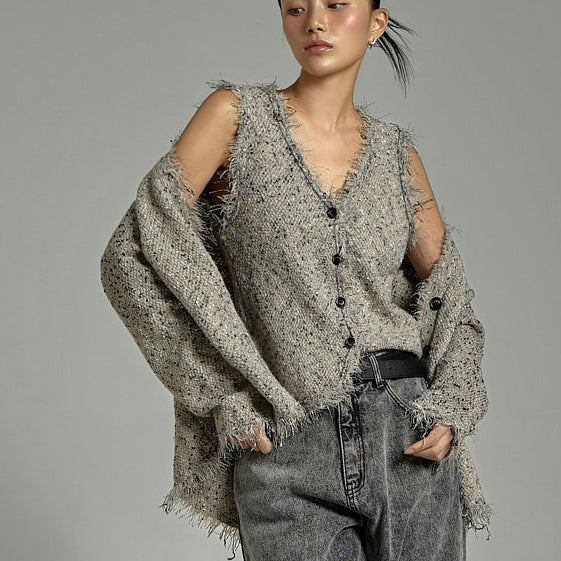 J2845 Vest and Cardigan Set