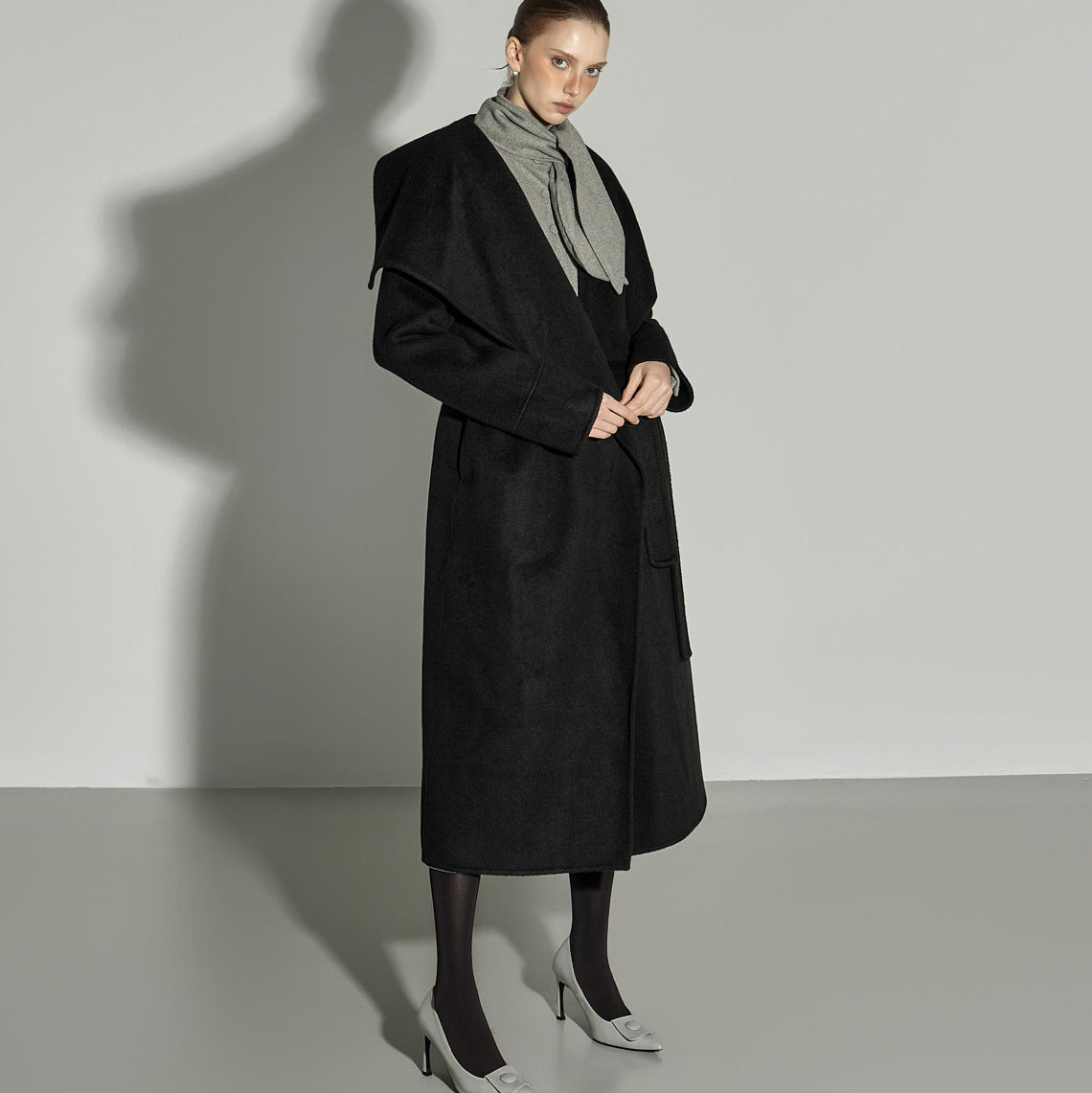 J2920 Wool Wide Collar Coat