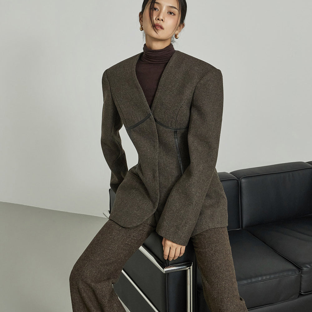 J2982 Corset Line Wool Jacket