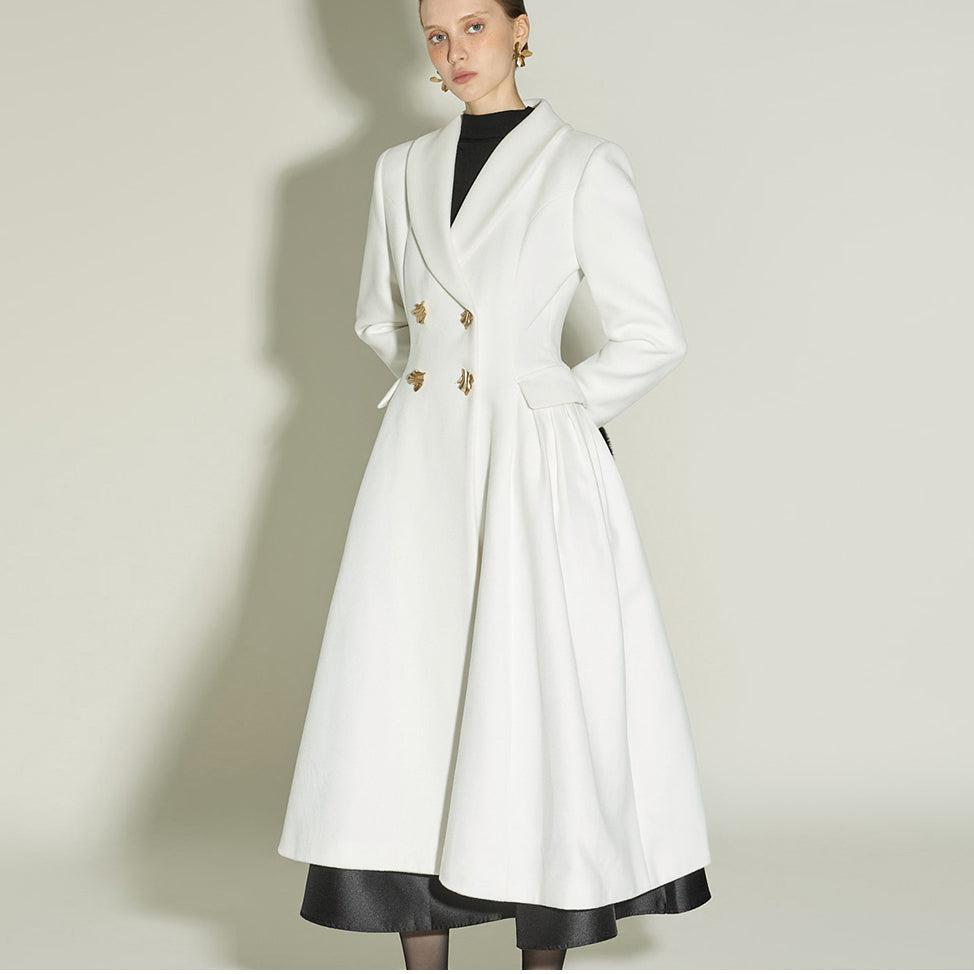 J3009 Collar Flare Coat