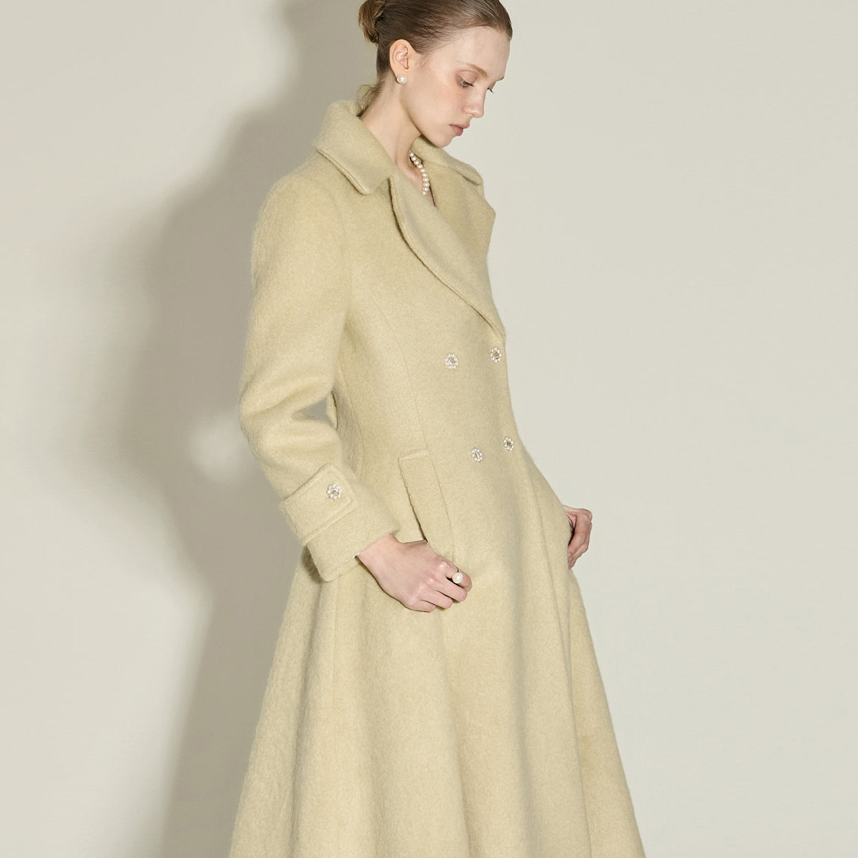 J3044 Flared Wool Coat
