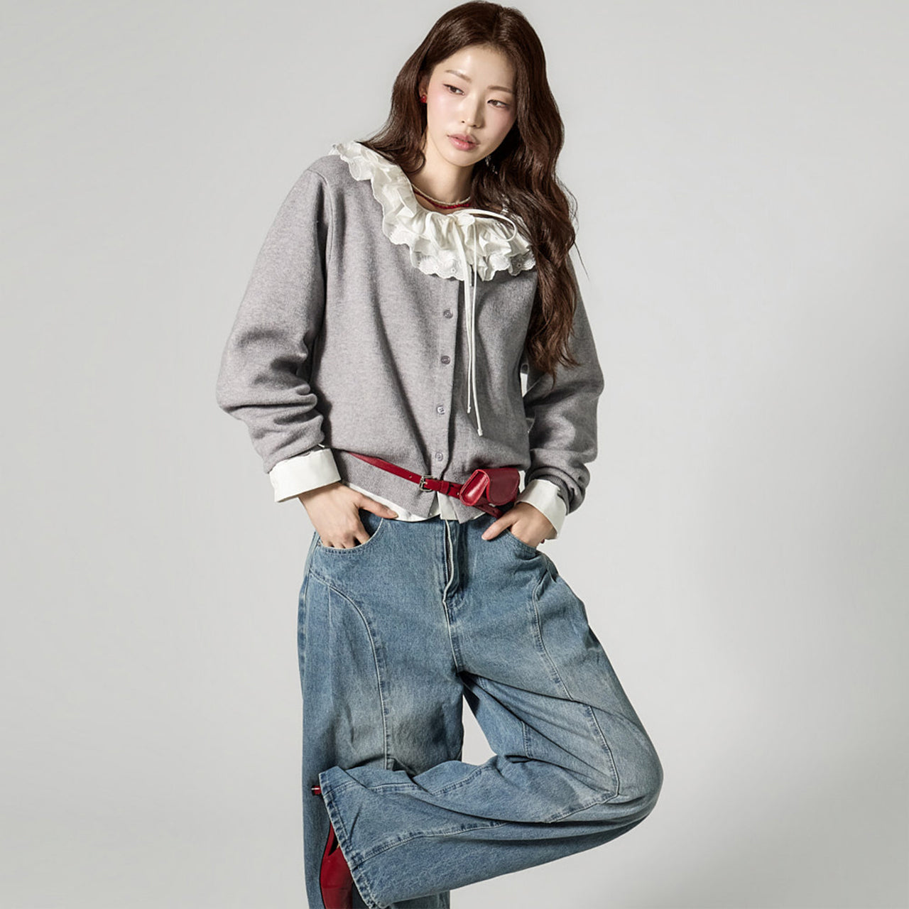 J3157 Frill Cardigan