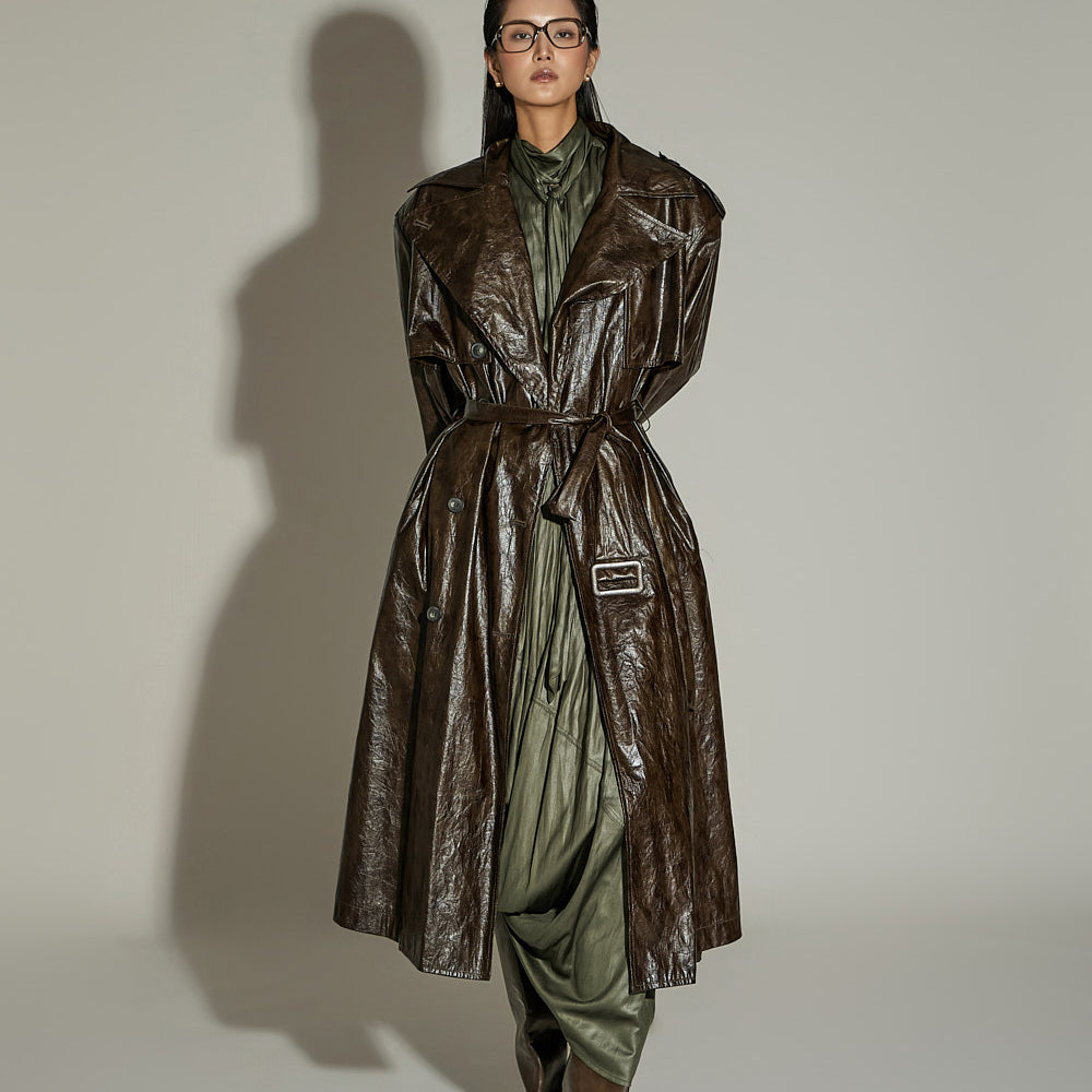 J9292 腰带套装皮革风衣